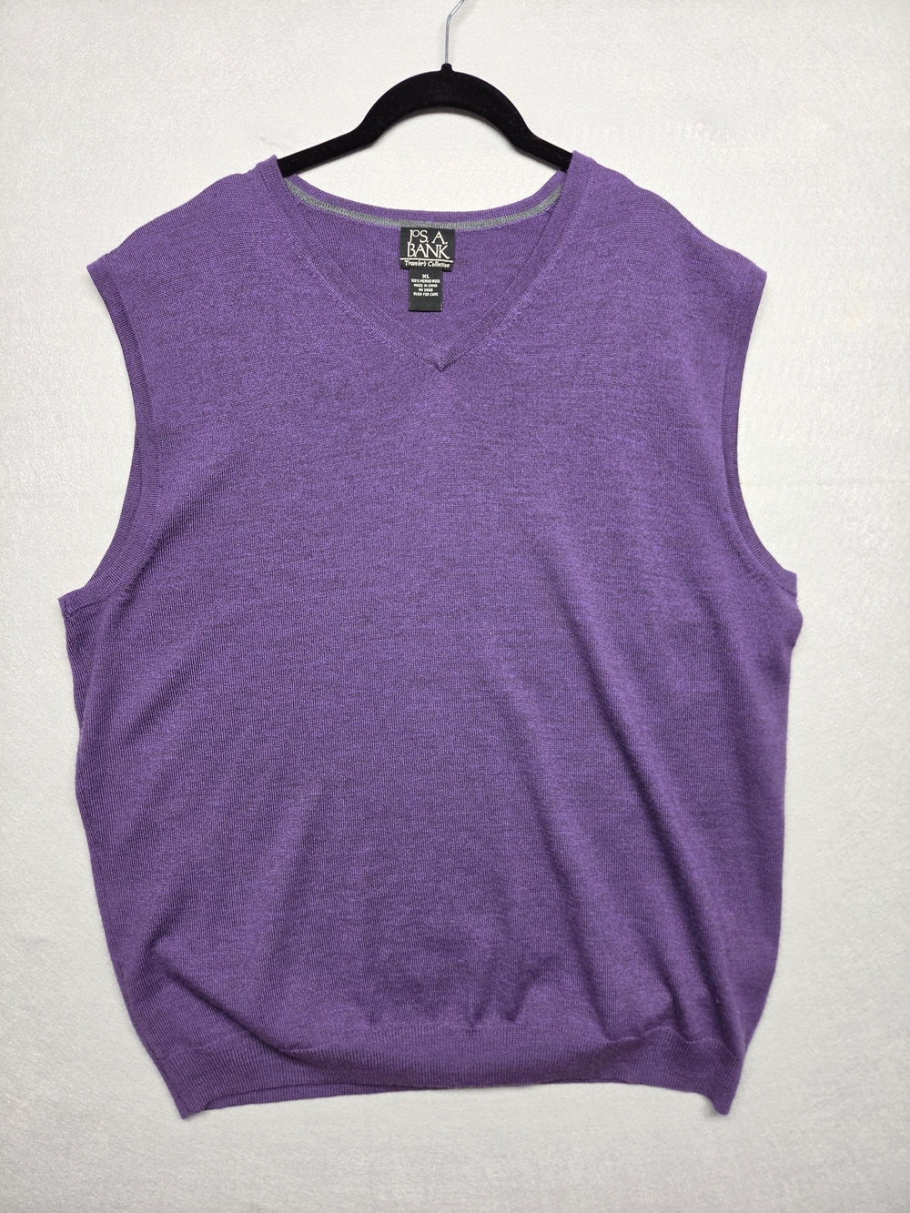 Jos. A. Bank Purple V-Neck Sweater Vest Wool XL